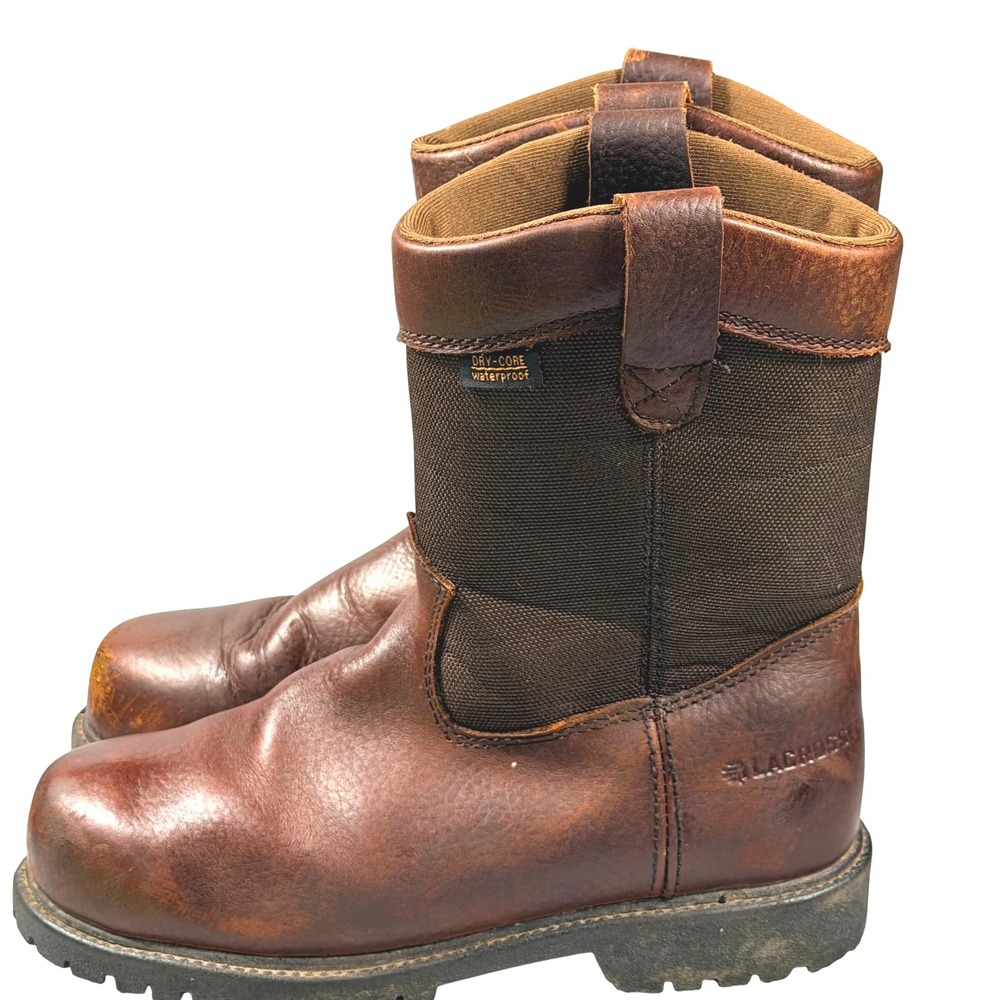 Lacrosse Wellington HD Work Boots 6 Brown Leather Waterproof Pull On 200140